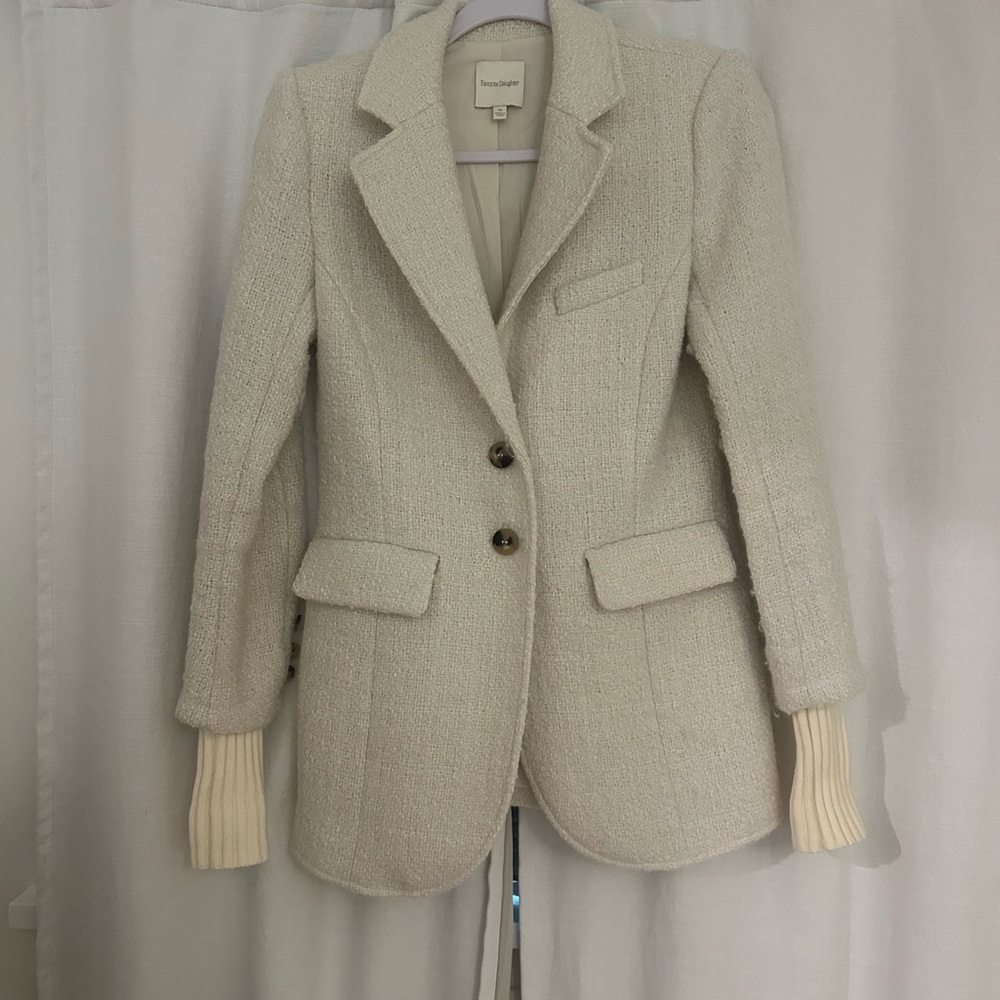 Favorite Daughter Textured Cream Blazer